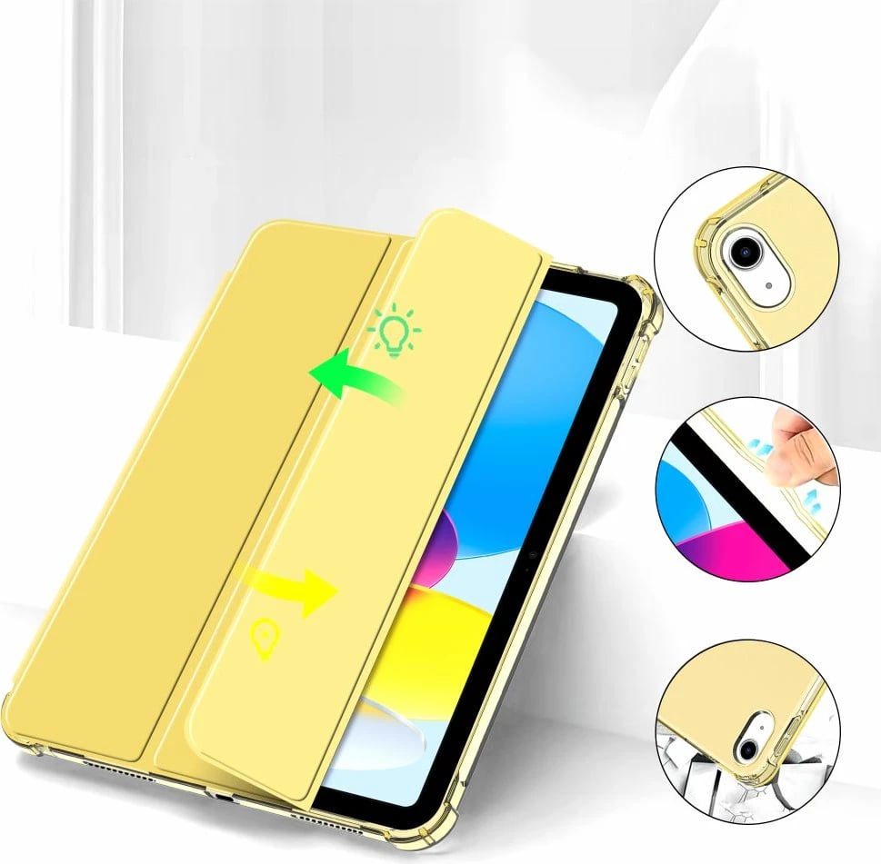 Mbështjellës Tech-Protect SC Pen Hybrid për iPad 10 (2022), Transparent-Verdhë