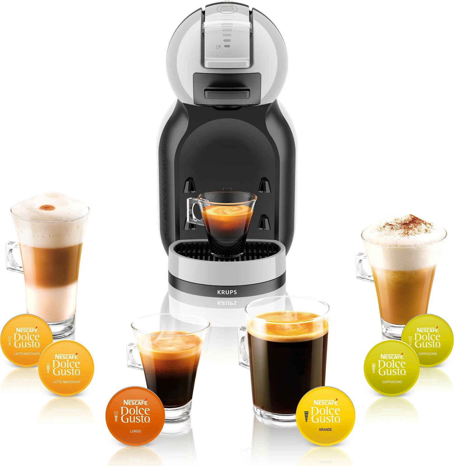 Aparat kafeje kapsula Krups Mini Me KP123, 0.8L, 1500W, e zezë/inoks
