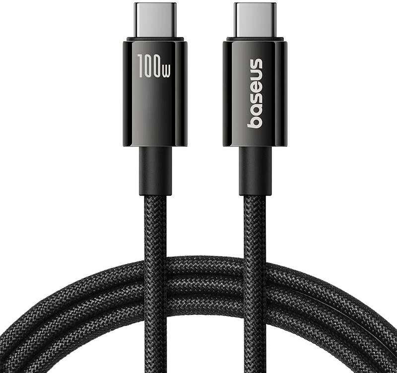 Kabllo USB-C në USB-C Baseus Tungsten Gold, 1.5m, 100W, e zezë Kabllo USB-C në USB-C Baseus Tungsten Gold, 1.5m, 100W, e zezë