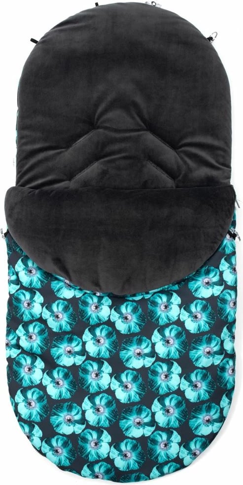 fusak dimri për karrocë dhe ulëse auto, NEW BABY, 95x45 cm, minky i butë, me vrima për rripa 5-pikësh, jeshile