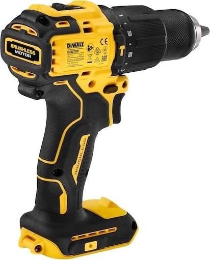 Aku-shurubullues DeWALT DCD709N-XJ, brushless, 18V, Li-Ion, zi/verdhë