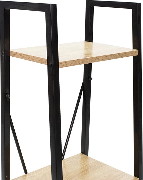 Raft librash Ramon, ngjyrë natyrale-e zezë, 34x32.5x148cm