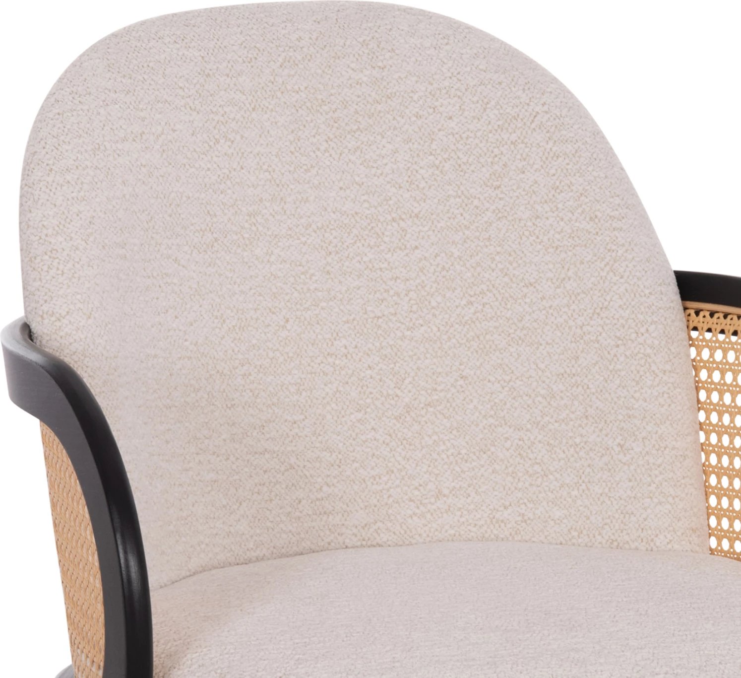 Karrige ngrënieje BECKER, dru i zi, pëlhurë ecru, FH18246.02, 54x62x79cm