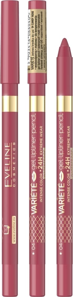Laps për buzë Eveline Cosmetics Variety Waterproof Gel 04 për femra, 1 copë