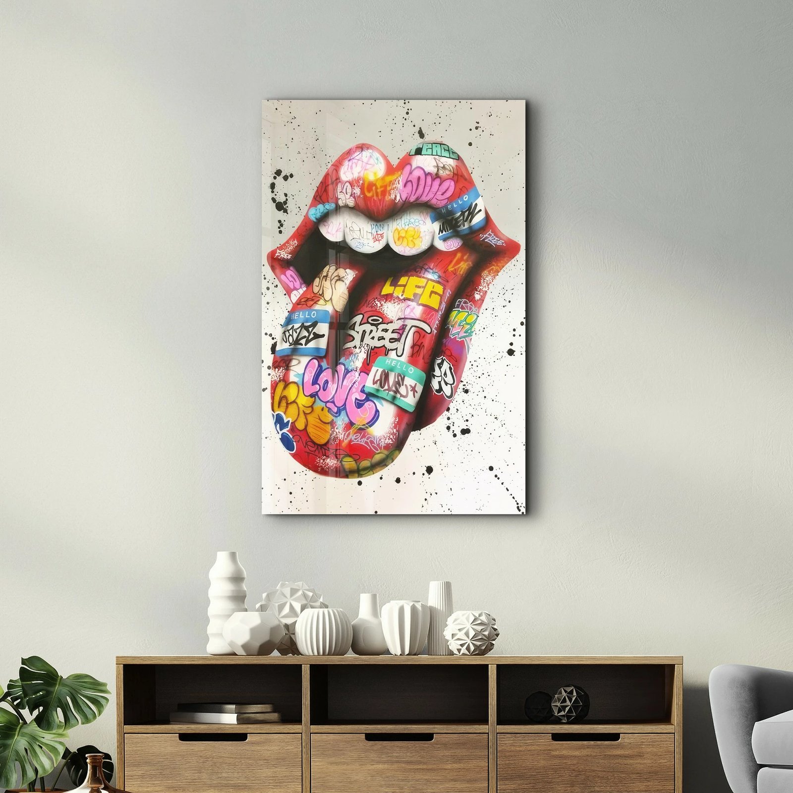 Pikturë dekorative prej xhami të temperuar, shumëngjyrëshe, SPR-1110, 46x72cm