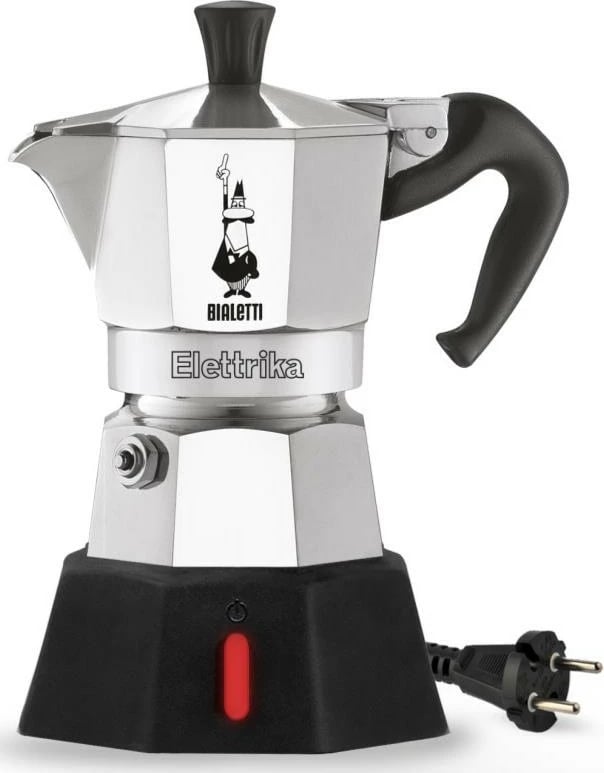 Moka elektrike Bialetti Mokka-Elettrika, 2 filxhanë, alumini, e zezë