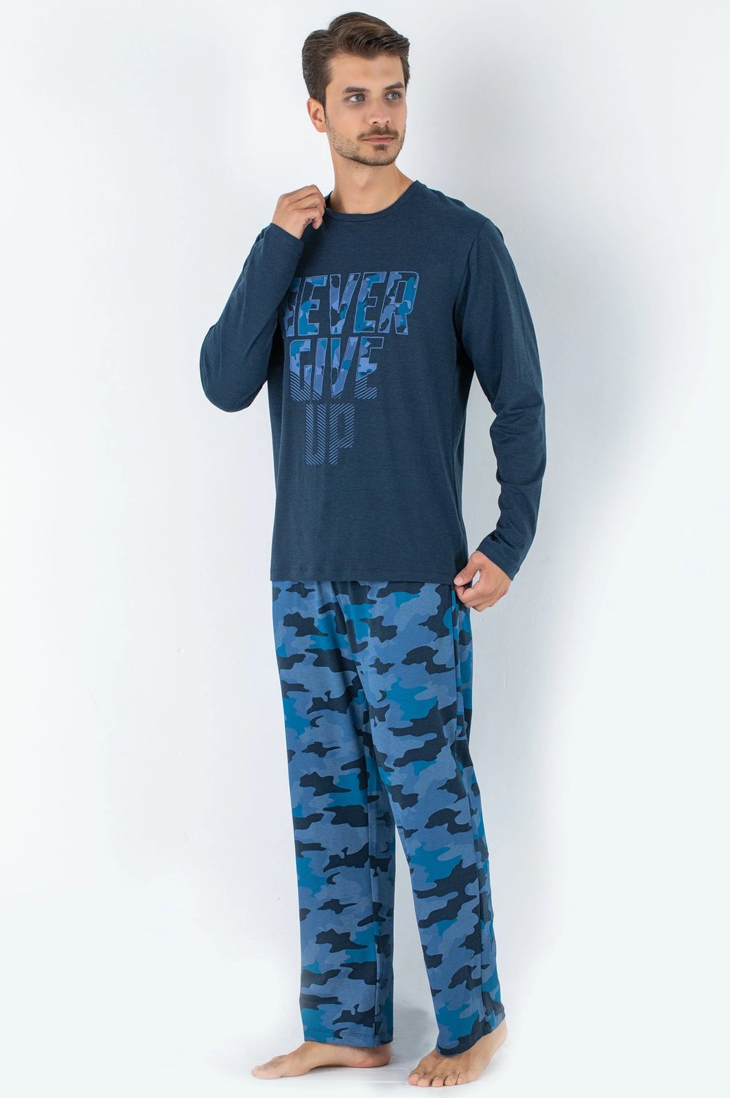 Set pizhamash për burra, Jumeon, 002-000820, ngjyrë e kaltër e errët