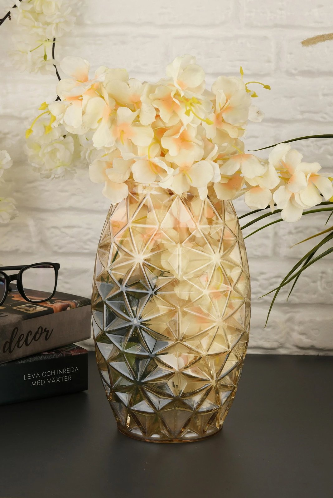 Vazo dekorative, xham i artë, Aberto Design, Sedef D26B Vazo dekorative, xham i artë, Aberto Design, Sedef D26B