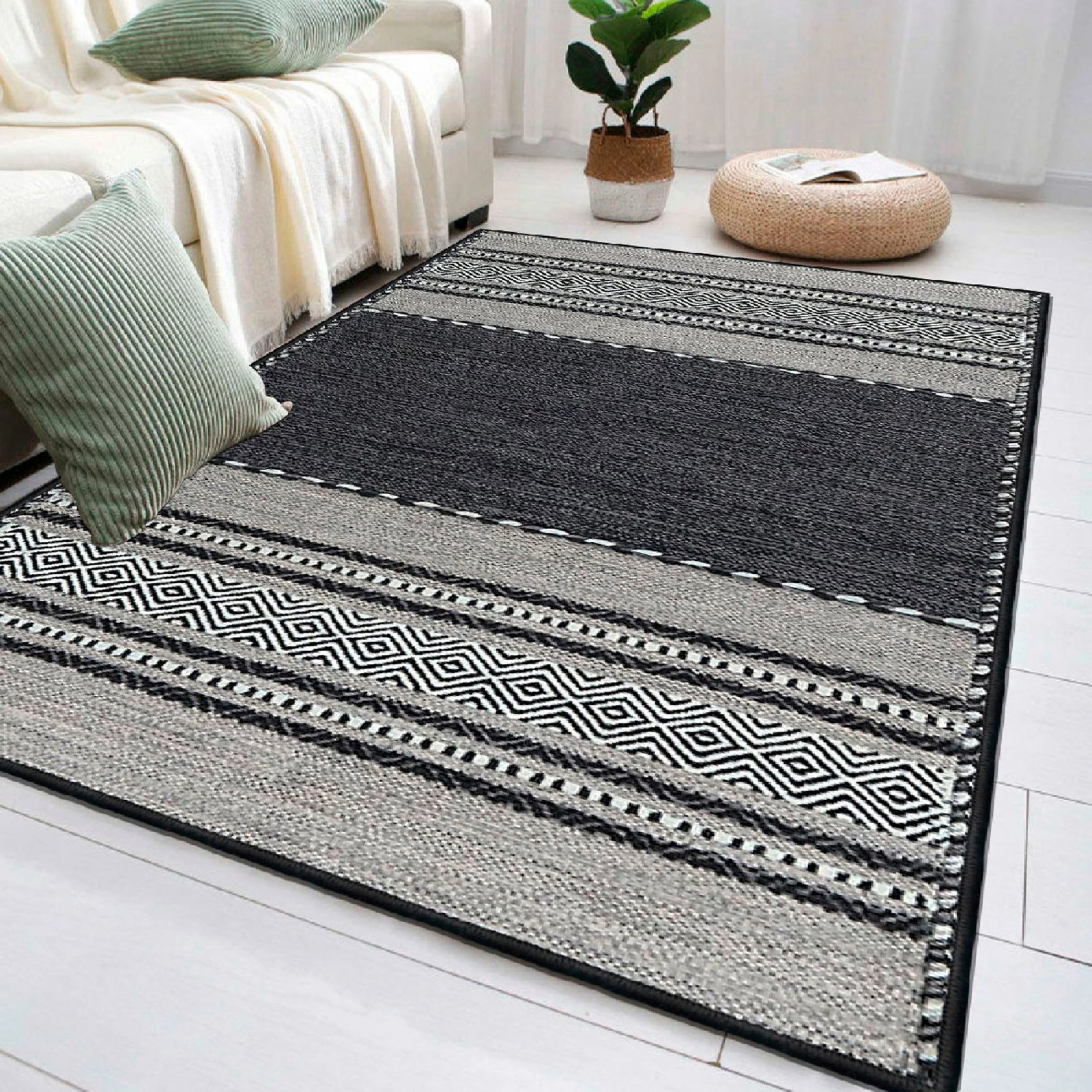 Qilim (50x80) Conceptum Hypnose, Woosonıl132, pambuk, ngjyrë bardhë, gri, e zezë