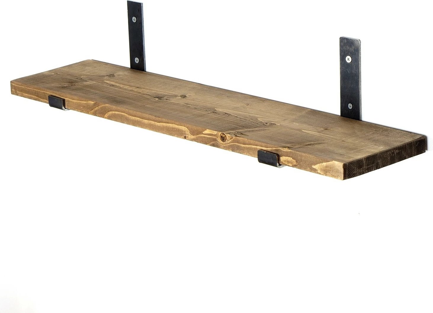 Raft dekorativ prej druri për mur, ngjyrë e zezë dhe arre, Hanah Home Lam010