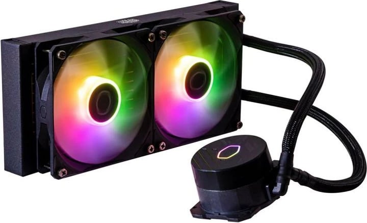Ftohës CPU me ujë, Cooler Master MasterLiquid Lite 240L Core ARGB MLW-D24M-A18PZ-R1, radiator 240mm, 2x120mm ARGB, 27 dB, 800 rpm, i zi