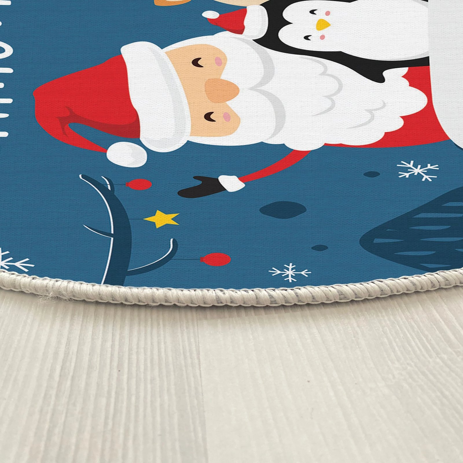 Qilim i rrumbullakët, dizajn Krishtlindjesh, shumëngjyrësh, 90cm, Conceptum Hypnose, Woopamuk463