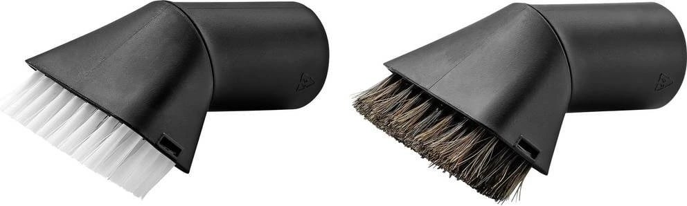 Set furçash për fshesë me korrent, Karcher 2.863-221.0, 2 copë me fije të forta dhe të buta, kompatibile me fshesat multi-purpose Karcher, e zezë