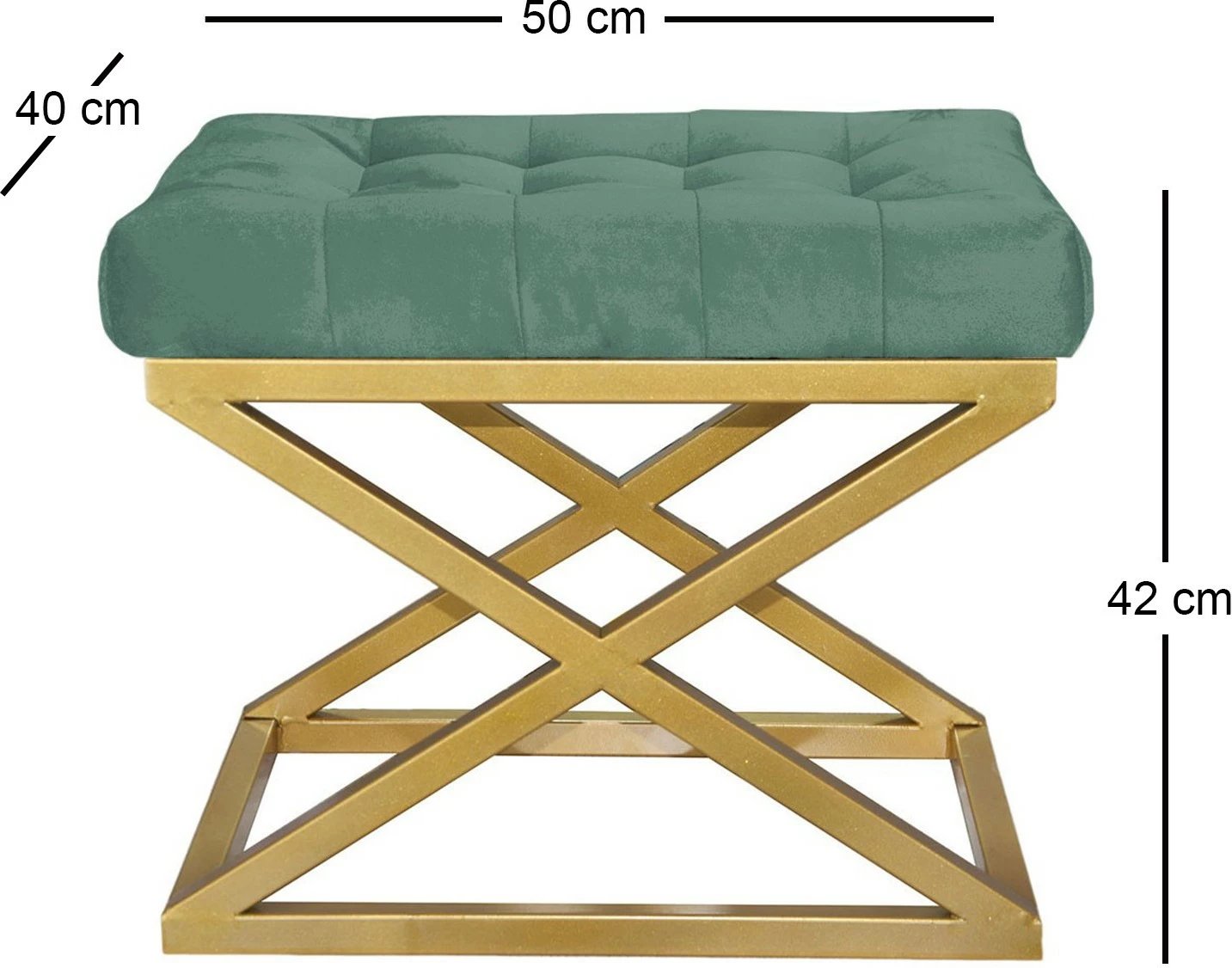 Puf Atelier del Sofa, ngjyrë ari dhe e gjelbër, Capraz v2