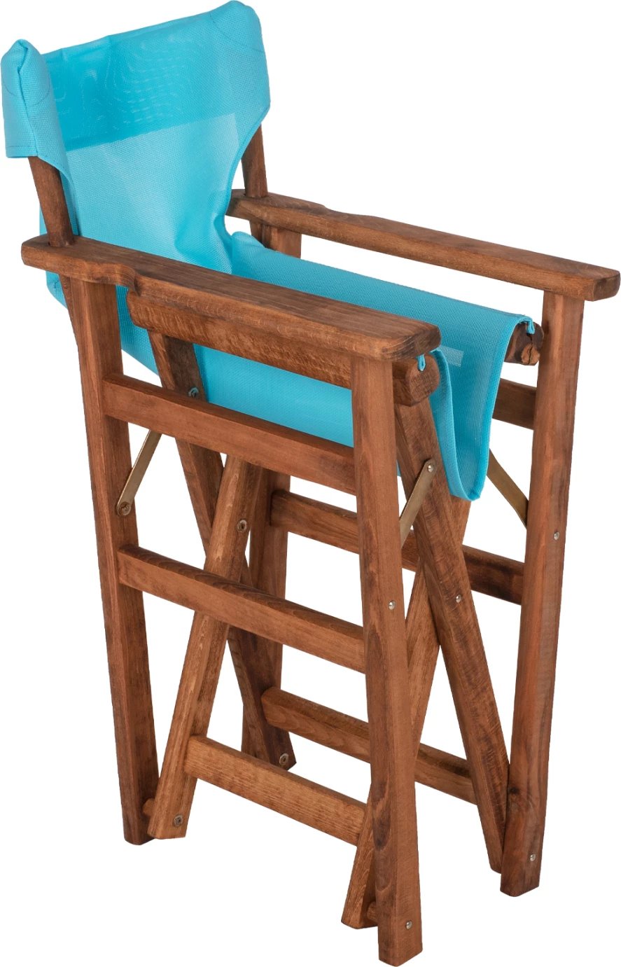 Karrige regjisori LIMNOS FH10368.08, ngjyrë arre dhe tekstilene qiellor, 57x54x88.5 cm