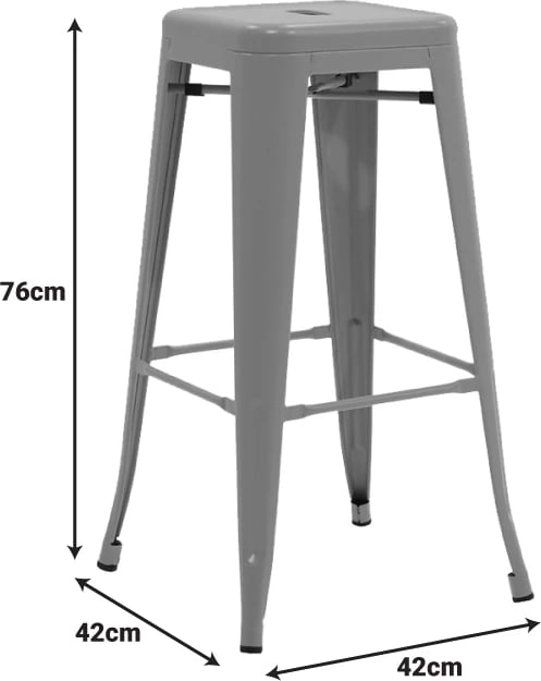 Karrige për bar Utopia, metal, ngjyrë ulliri e errët, 42x42x76cm