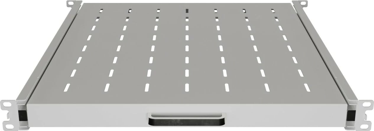 Raft tërheqës për kabinet RACK 19", Lanberg, AK-1021-S, 1U, thellësi 500 mm, ngarkesë 35 kg, gri RAL 7035