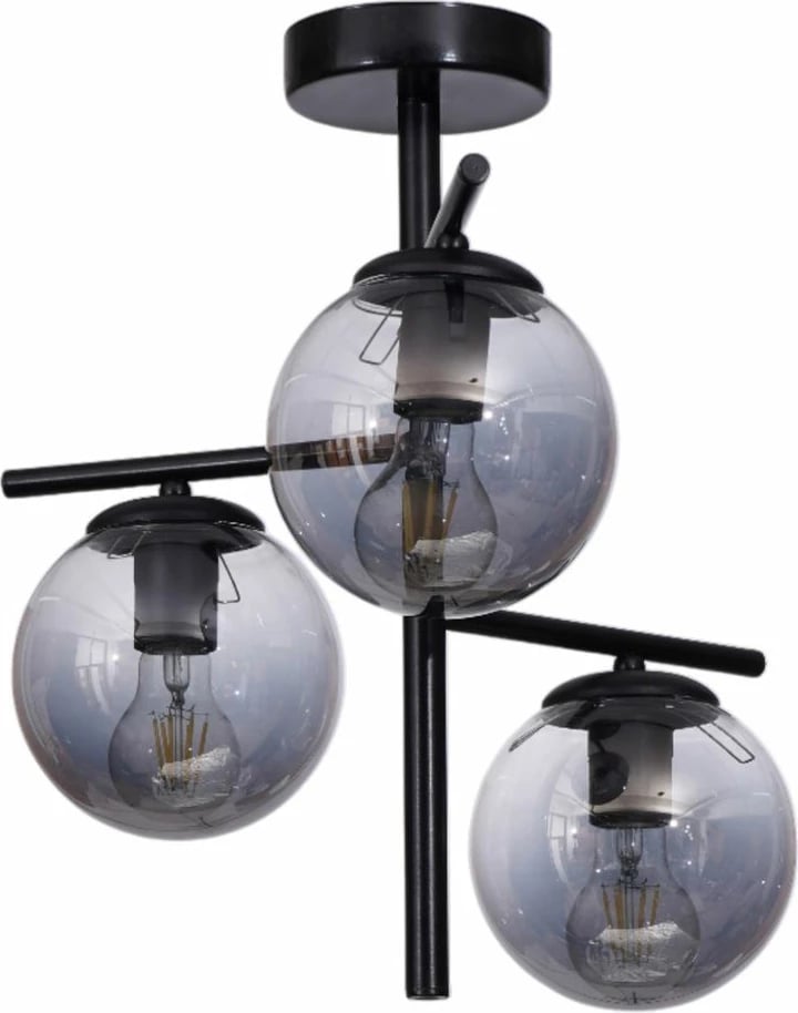 Llambë tavani Opviq, 9008-2, metal dhe xham, gri/zi