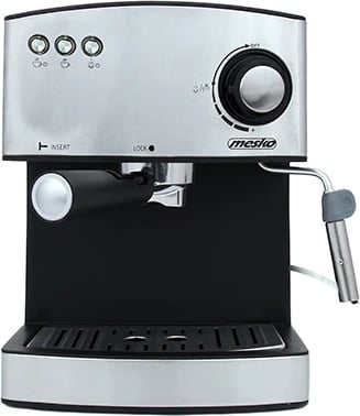 Aparat espresso, Mesko, MS 4403, 15 bar, 1.6L, 850W, inox, argjendtë
