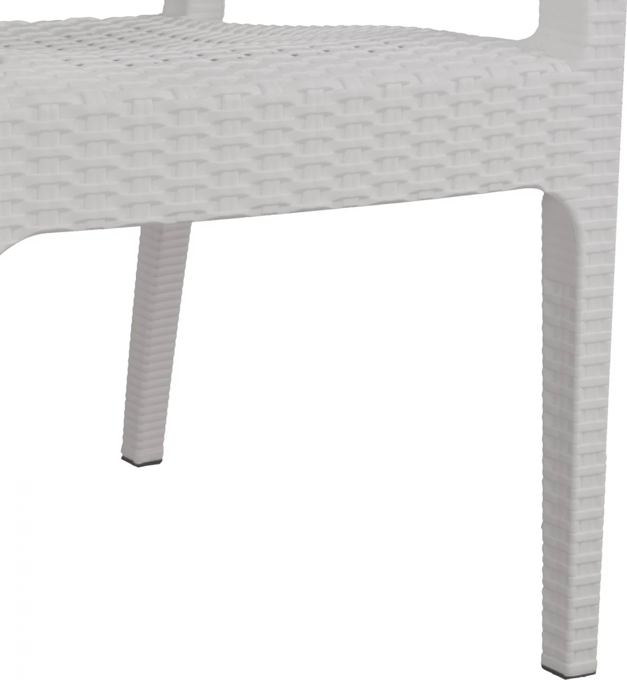 Karrige me krahë polipropileni, dizajn ratan, ngjyrë e bardhë, FH5590.04, 58x55x87 cm