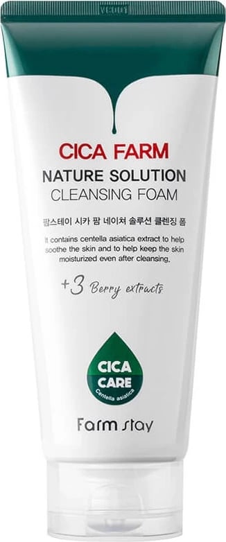 Shkumë pastruese për fytyrë FarmStay Cica Farm Nature Solution Foam Cleanser për femra 180ml