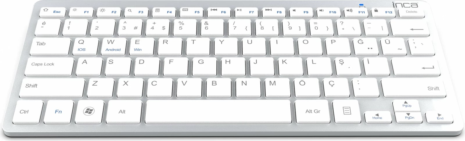 Tastierë Inca IBK-569BT, Bluetooth 3.0, ultrat e hollë, multimedia, 10m, argjendtë