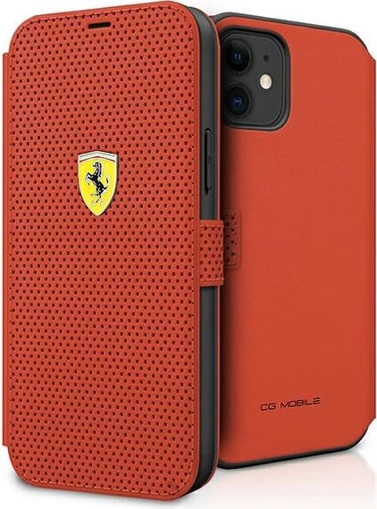 Mbështjellës Ferrari On Track Perforated për iPhone 12 mini, i kuq, me kapak