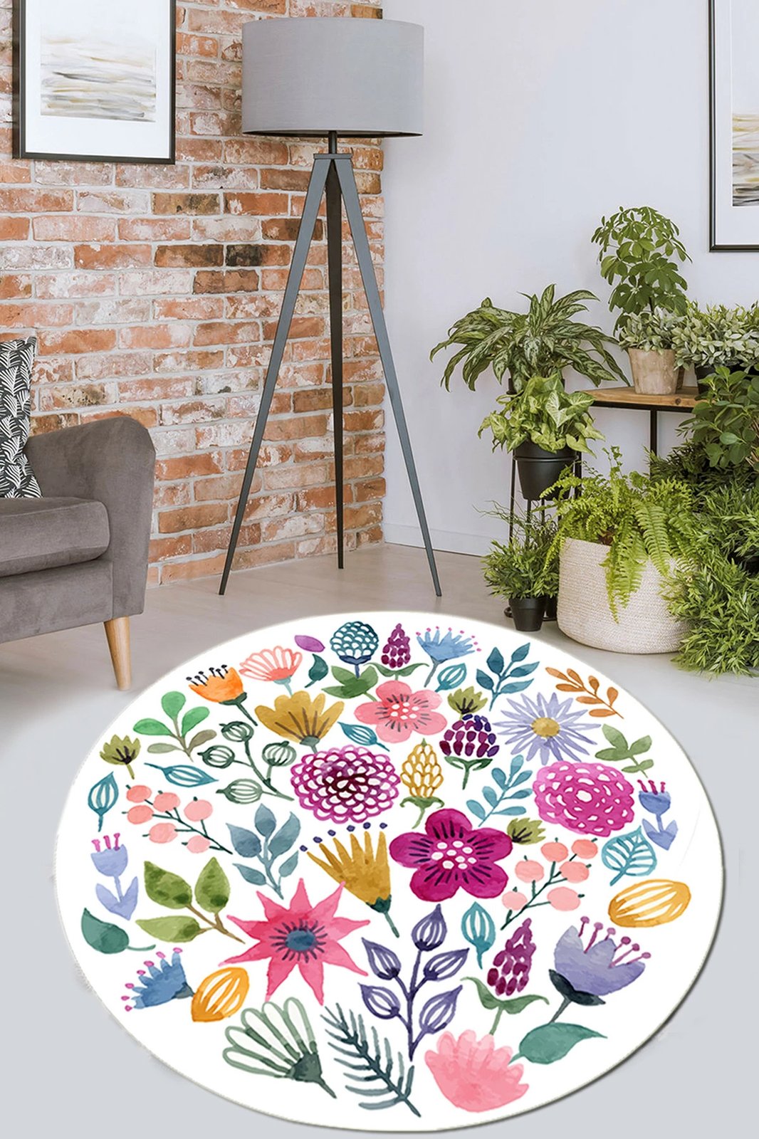 Qilim i rrumbullakët, shumëngjyrësh, 100 cm, Conceptum Hypnose, Drenaj Djt