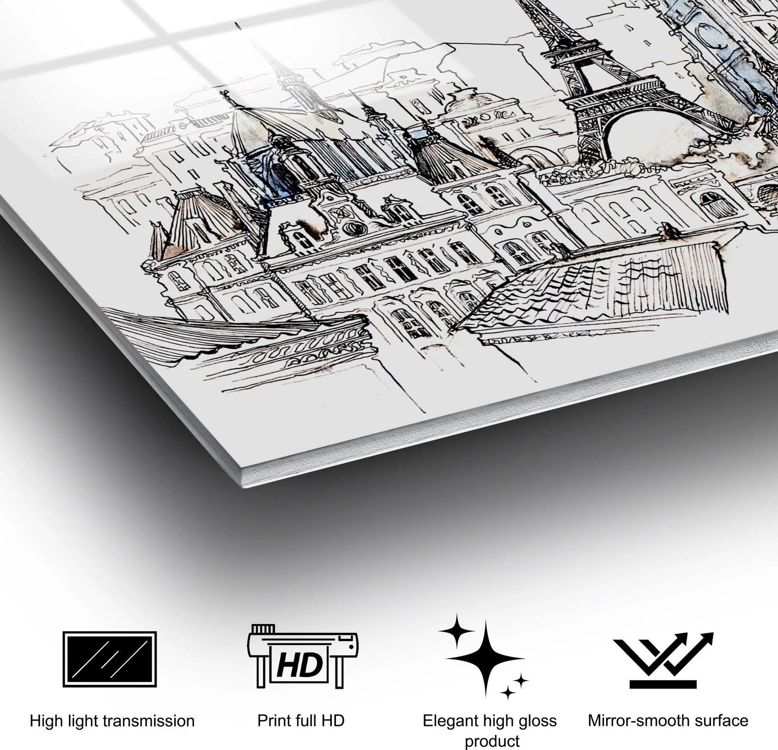 Pikturë dekorative prej xhami të temperuar, shumëngjyrëshe, UV-212, 70x100cm