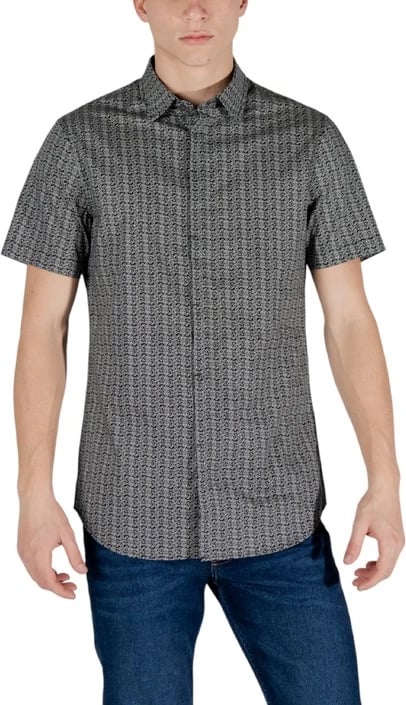 Këmishë për meshkuj Armani Exchange, e zezë