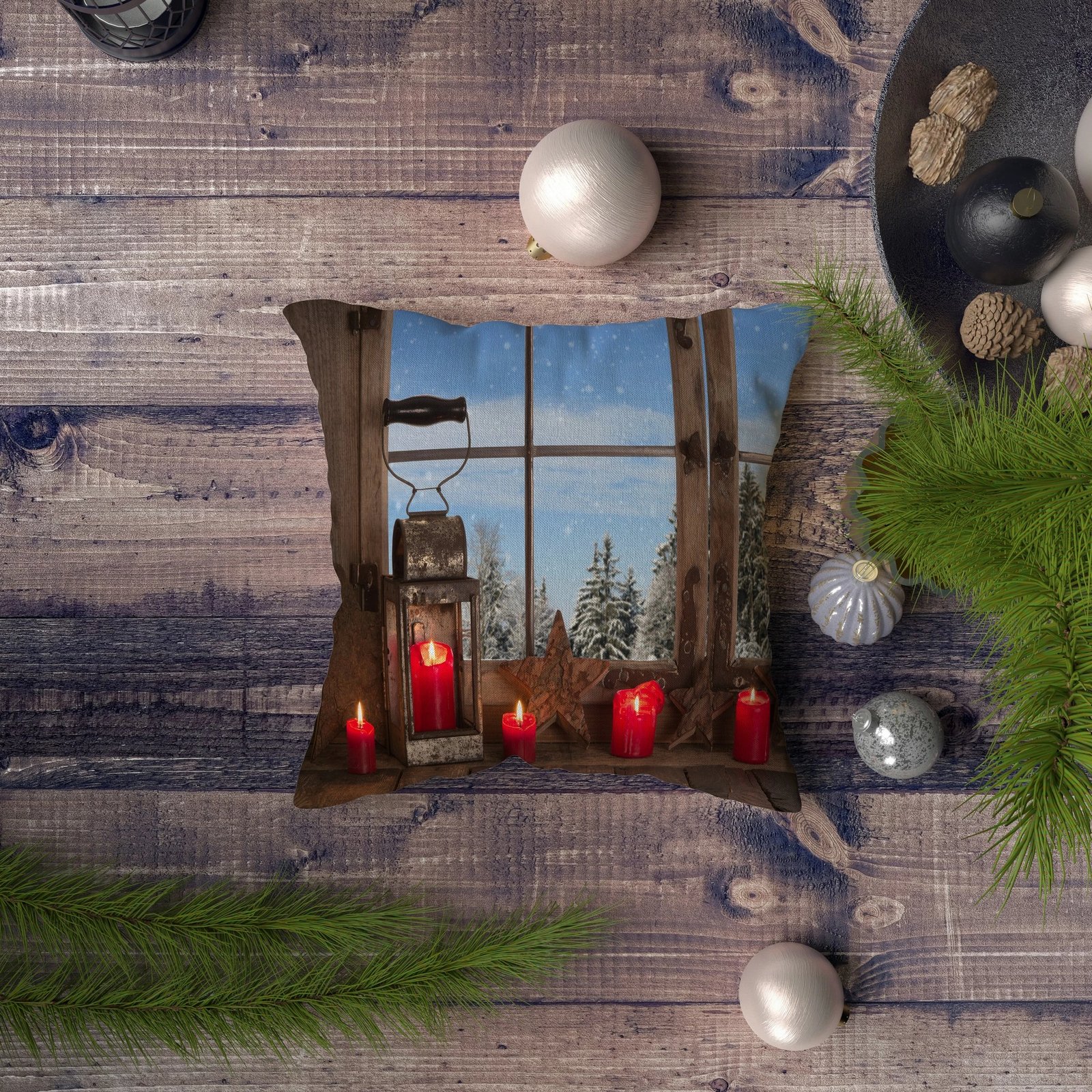 Jastëk dekorativ Aberto Design, NYXMAS140, shumëngjyrësh, 43x43cm