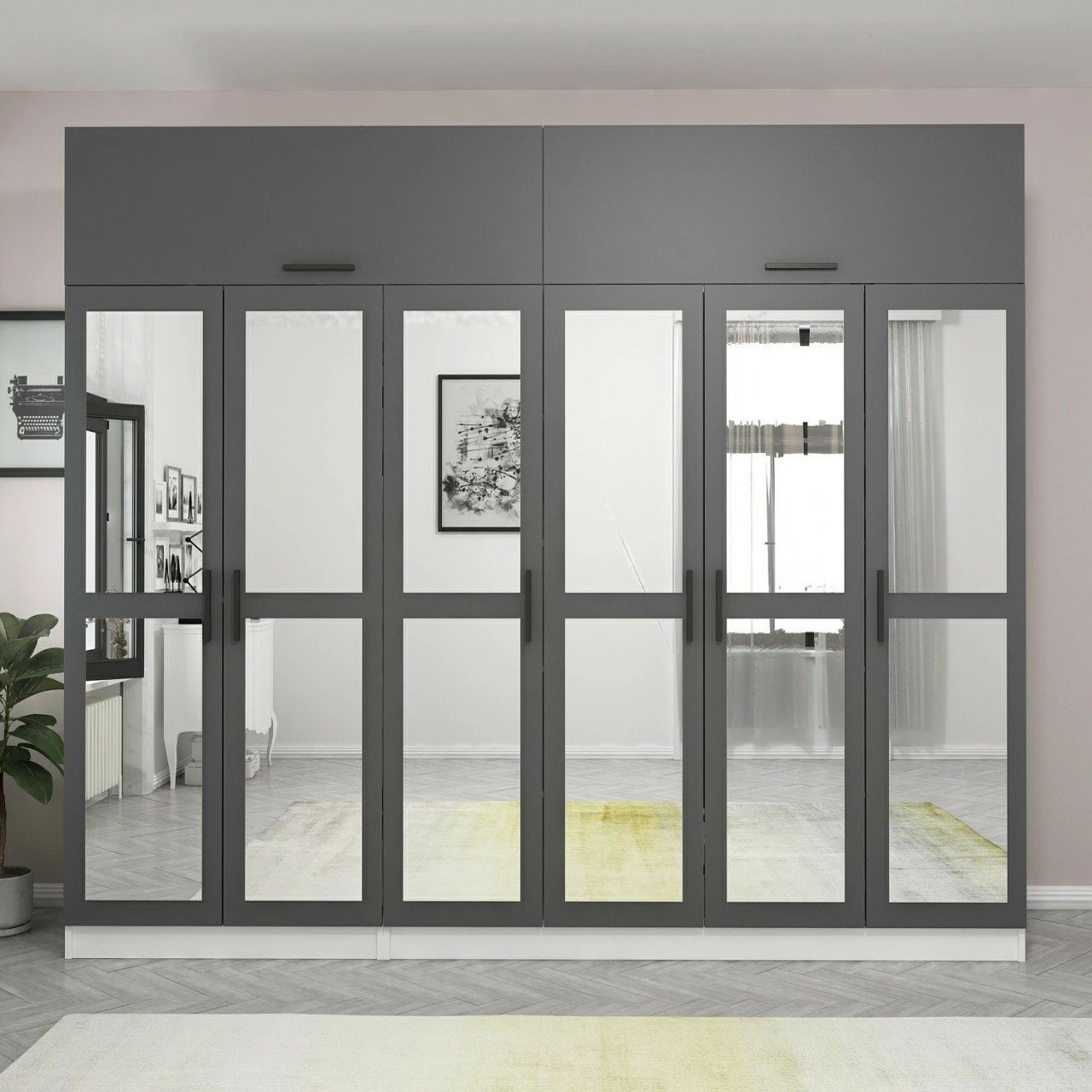 Dollap Skye Decor, anthracite dhe i bardhë, 5252