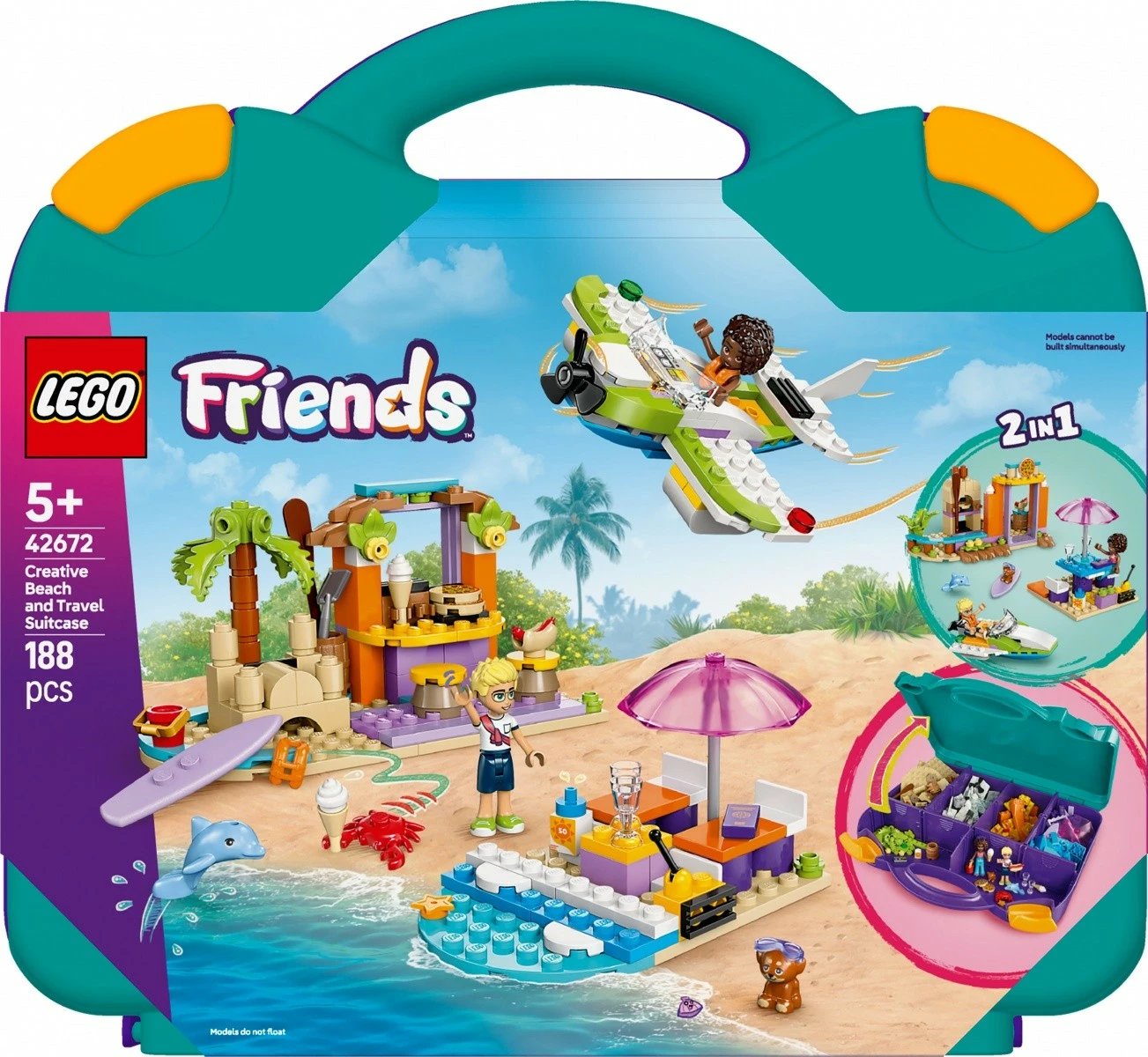 Set ndërtimi LEGO Friends 42672 Creative Beach Suitcase, 188 pjesë, plastikë Set ndërtimi LEGO Friends 42672 Creative Beach Suitcase, 188 pjesë, plastikë