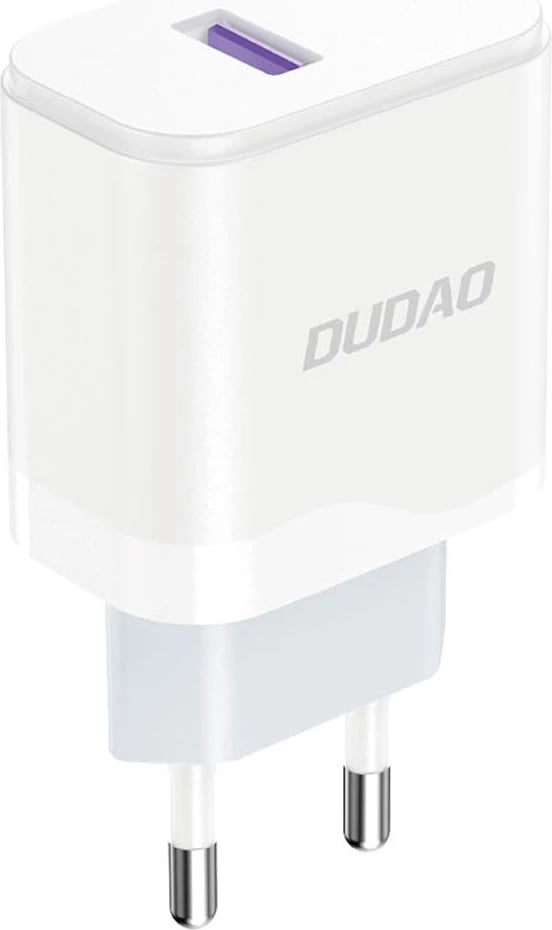 Karikues rrjeti Dudao A20EU me kabllo USB-A në USB-C, 18W, Bardhë