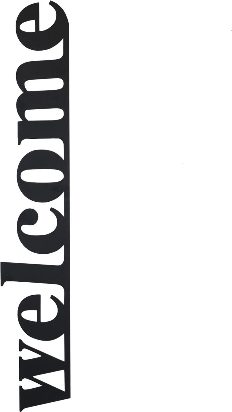 Aksesor dekorativ metalik për mur, Wallity, Welcome, APT490MS