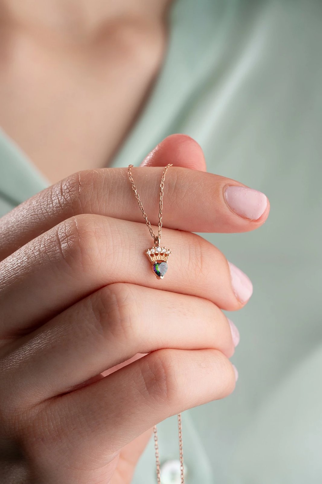 Qafore argjendi, ngjyrë rozë e arit dhe e gjelbër, Jumeon, TRDYL1001