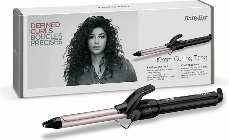 Masha flokësh, BaByliss C319E, 19 mm, 150-180°C, 10 nivele, veshje Sublim’touch, rozë e artë/zezë