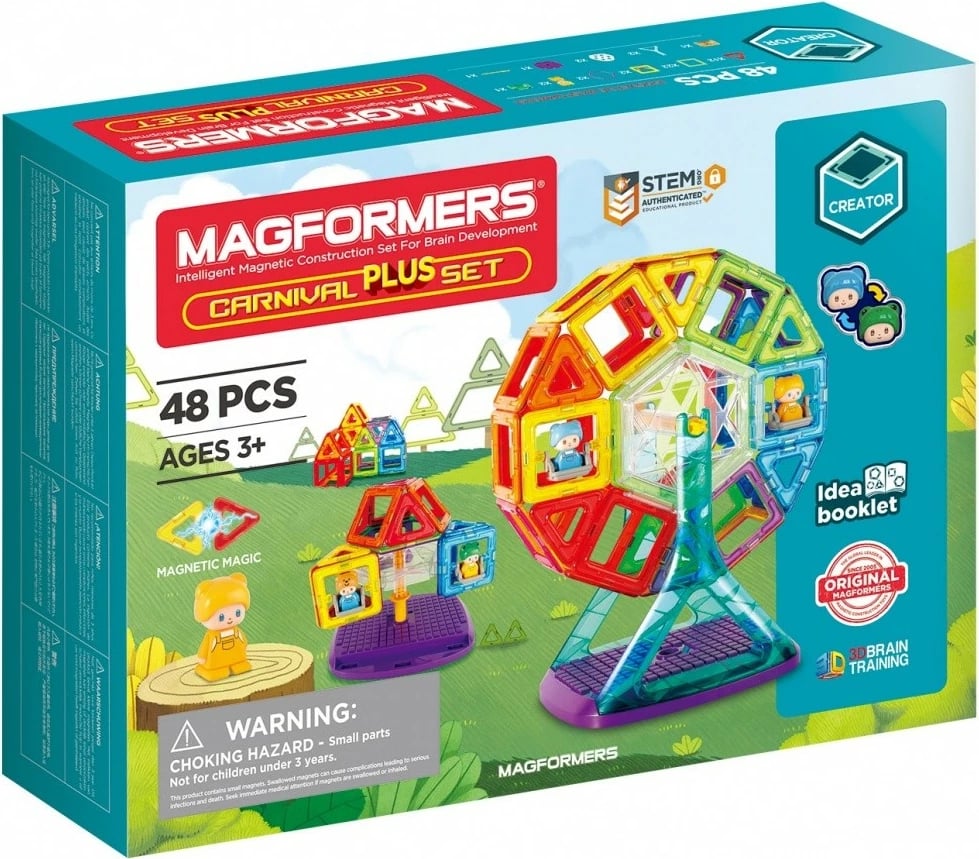 Set lodrash magnetike Magformers Creator 48 pjesë, shumëngjyrëshe