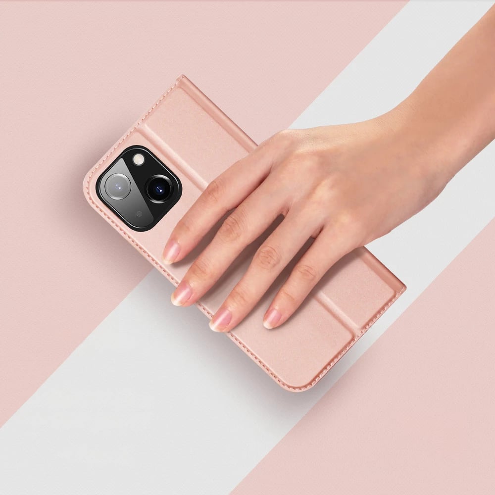 Mbështjellës Dux Ducis Skin Pro për iPhone 15 Plus, me xhep kartelash, rozë