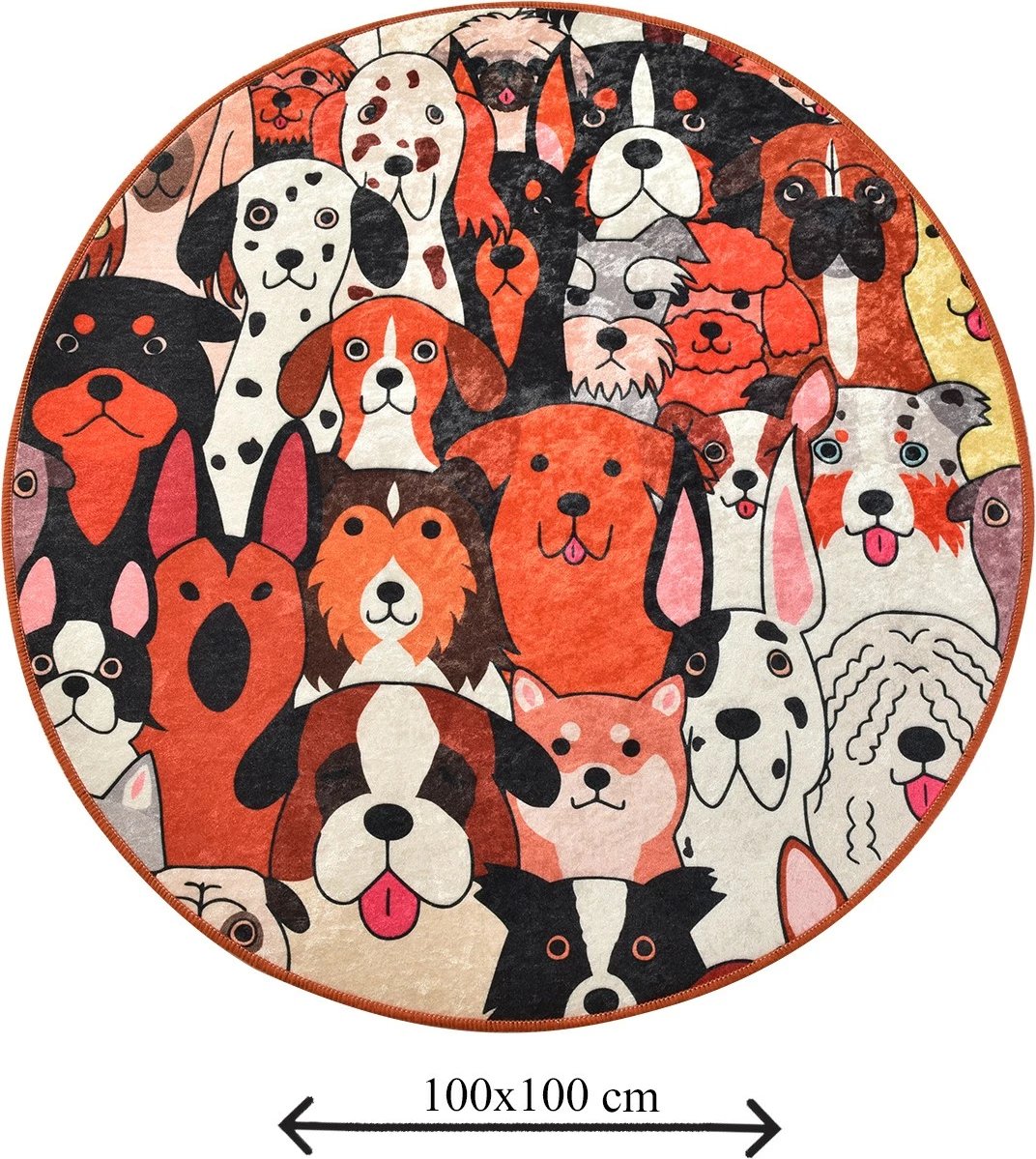 Tapet për banjo, Mijölnir, dizajn me qen, shumëngjyrësh, 100cm