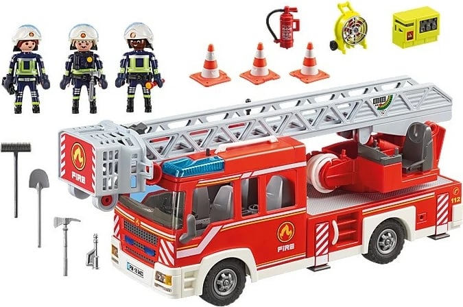 Set lodrash Playmobil City Action 9463, Kamion zjarri me shkallë