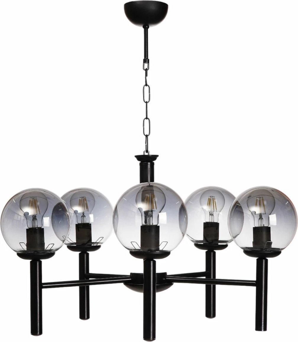 Llambadar Opviq, 8980-5, metal e xham, ngjyrë gri e zezë