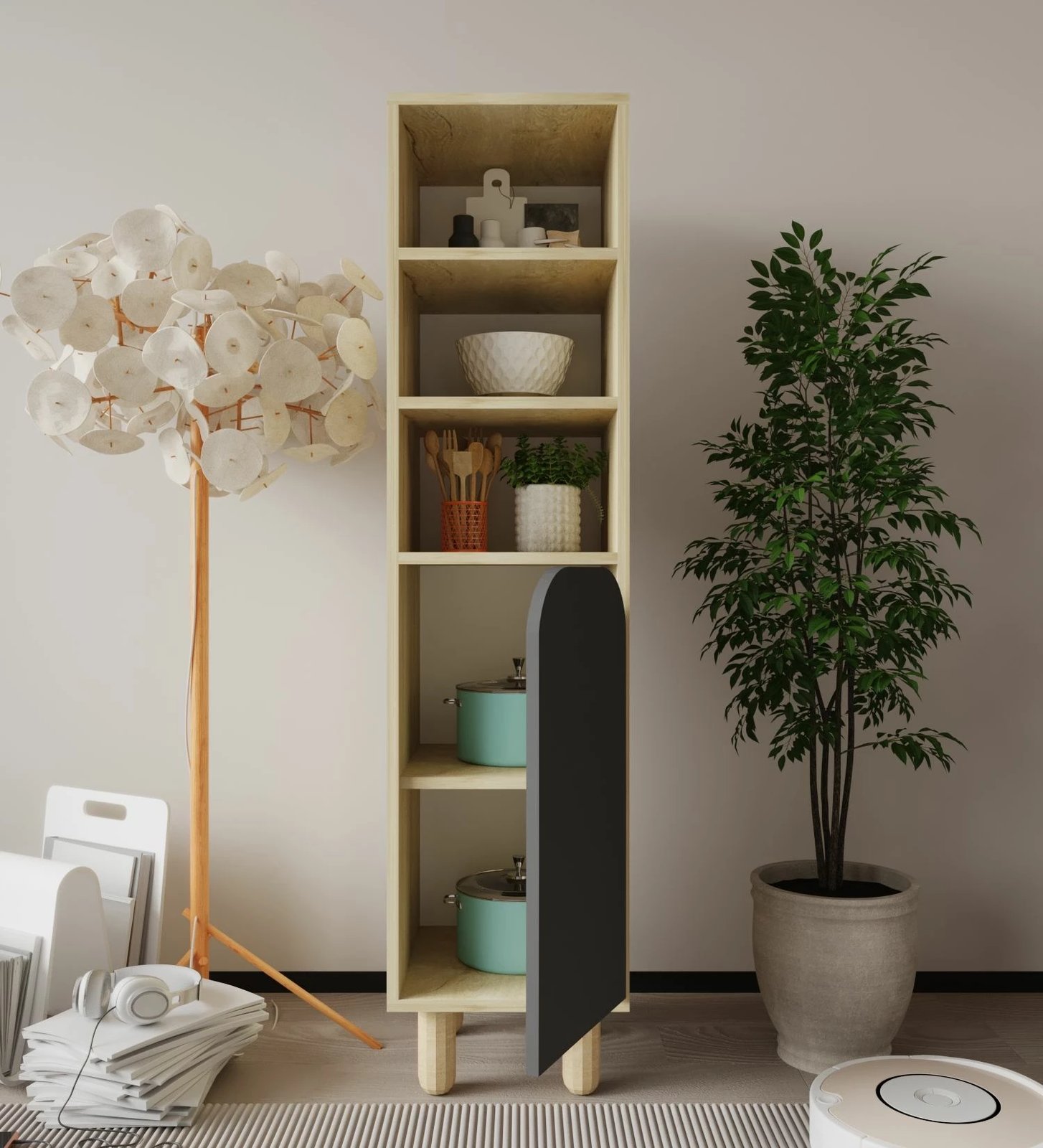 Dollap shumëpërdorimësh Skye Decor, Parma 1, ngjyrë lis safir, antracit