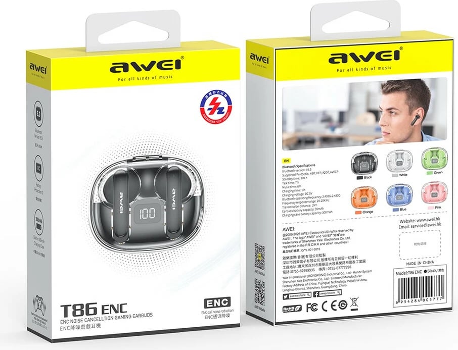 Kufje Me Bluetooth AWEI T86 ENC (Zezë)