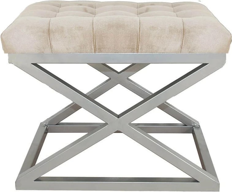 Puf Atelier del Sofa, ngjyrë argjendi dhe krem