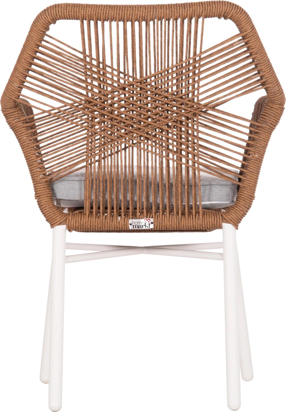 Karrige ngrënieje për jashtë, alumin i bardhë, ratan sintetik bezhë, TOPIN FH6048.11, 59x63x81cm