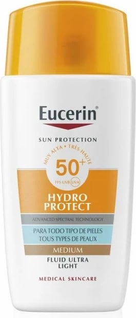 Fluid për fytyrë kundër diellit Eucerin Sun Face Hydro Protect SPF50+ Medio