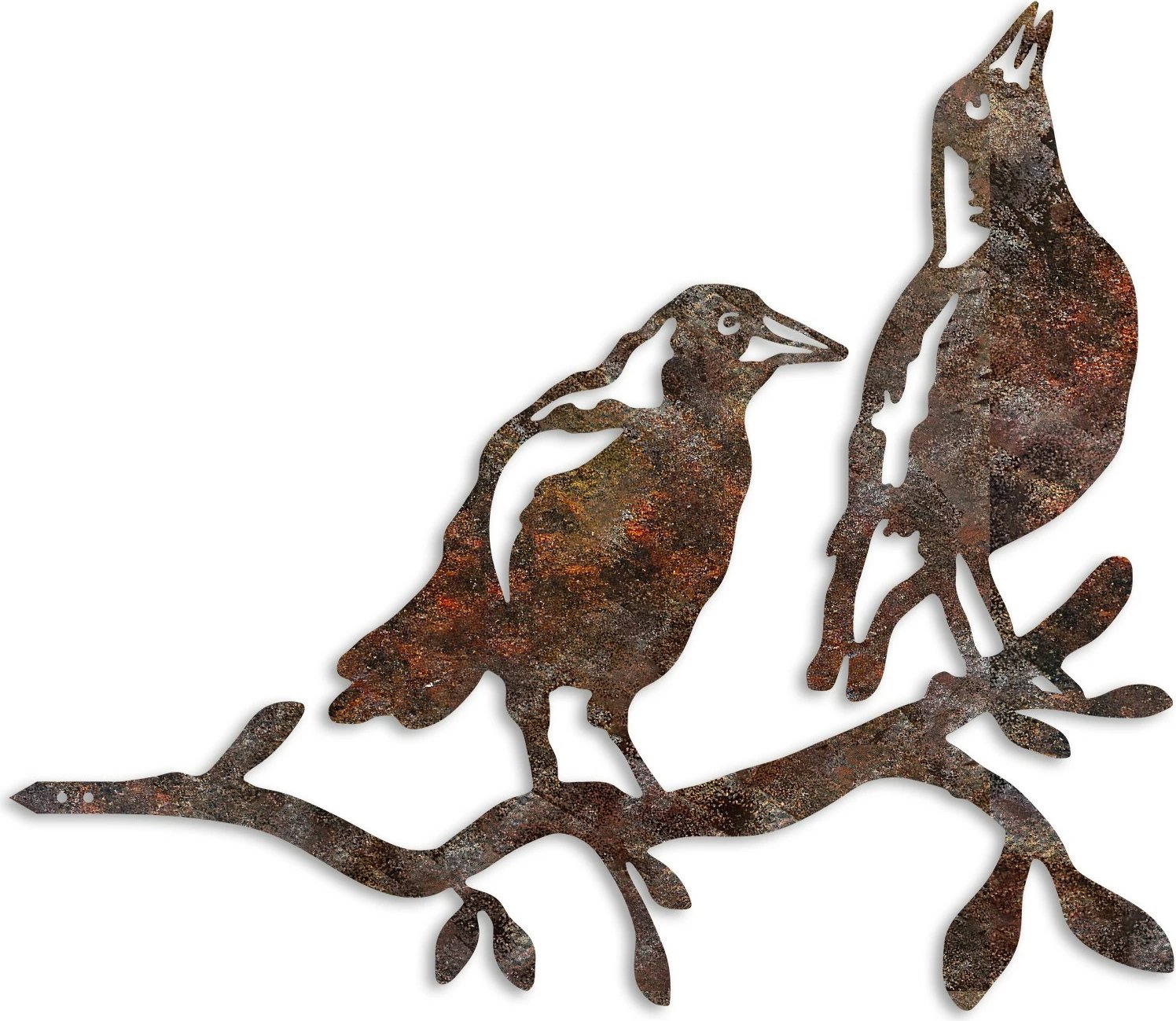 Objekt dekorativ për kopsht, zogj në degë, ngjyrë kafe, Aberto Design, 45x39cm