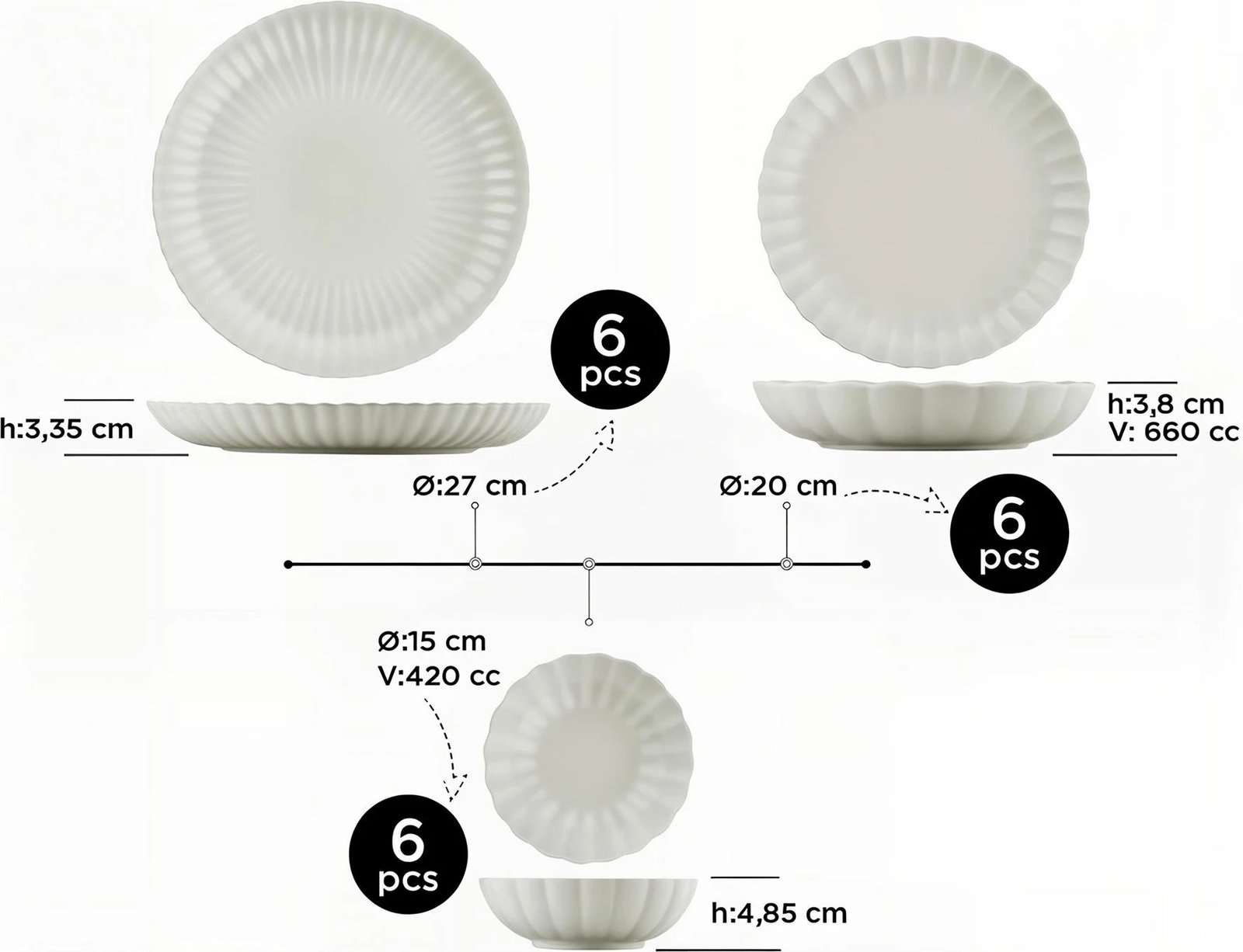 Set enësh për drekë (18 copë), Hermia, BNLZF18Y4C00