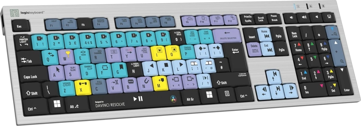 Tastierë Logickeyboard LKB-RESC-AJPU-UK, full-size, USB, QWERTY, silver